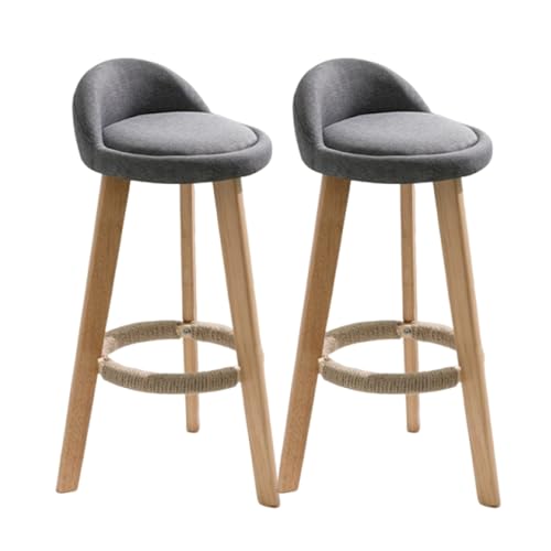 MUOLVSQ Barhocker - Barhocker-Set mit 1/2/4, 3 Höhenoptionen verfügbar, Thekenhocker mit Anti-Rutsch-Matten for Restaurant/Bar(Gray,2pcs) von MUOLVSQ
