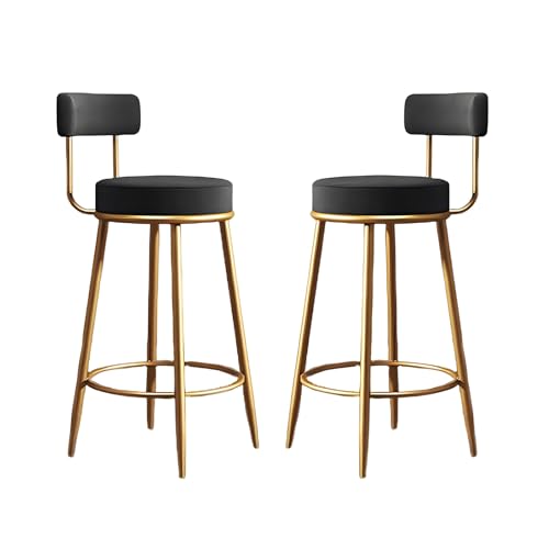 MUOLVSQ Barhocker - Barhocker-Set mit 2/3/4 modernen Barhockern aus Samt - Mehrere Farben sind verfügbar - for Kücheninsel-Esszimmer(Black,2PCS) von MUOLVSQ