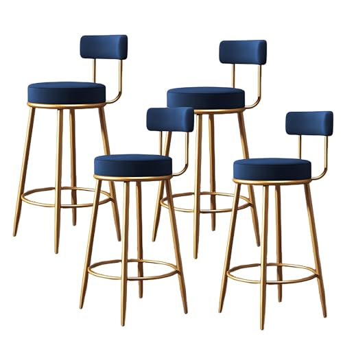 MUOLVSQ Barhocker - Barhocker-Set mit 2/3/4 modernen Barhockern aus Samt - Mehrere Farben sind verfügbar - for Kücheninsel-Esszimmer(Blue,4PCS) von MUOLVSQ