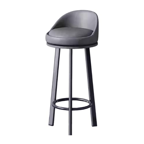 MUOLVSQ Drehbare Barhocker - Barhocker-Set mit 2-360° drehbare it halbgebogener Rückenlehne for Kücheninsel, Café, Pub(60cm Gray-Black,1pc) von MUOLVSQ