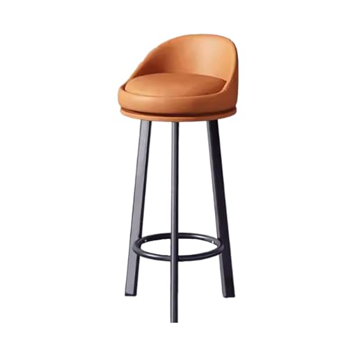 MUOLVSQ Drehbare Barhocker - Barhocker-Set mit 2-360° drehbare it halbgebogener Rückenlehne for Kücheninsel, Café, Pub(60cm Orange-Black,1pc) von MUOLVSQ