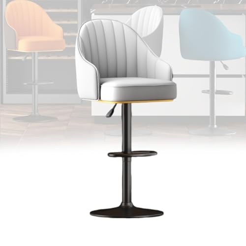 MUOLVSQ Verstellbares, drehbares Barhocker-Set – Frühstücksbar aus Leder – Moderne Schalenlehne mit Metallrahmen und Fußstütze – for Frühstücksbarstühle/Theke/Küche und Zuhause(Blue B,1pc) von MUOLVSQ