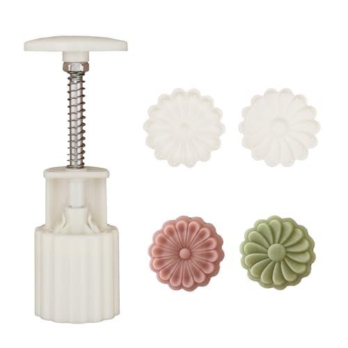 Chinesische Set aus Formen für Mondkuchen， Mondkuchenform mit 2 Ausstechformen mit einstellbarer，DIY Mond Kuchen Pressformen (L) von MUOZLOP