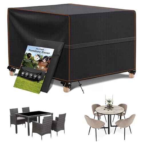 MUPAS Abdeckung Gartenmöbel Wasserdicht Winddicht Schwerlast 420D Oxford Gewebe Verbessertes UV-Beständiges Abdeckplane Gartenmöbel für Outdoor-Sofa Gartentische, Stühle und Möbelsets 135 x75 x71cm von MUPAS