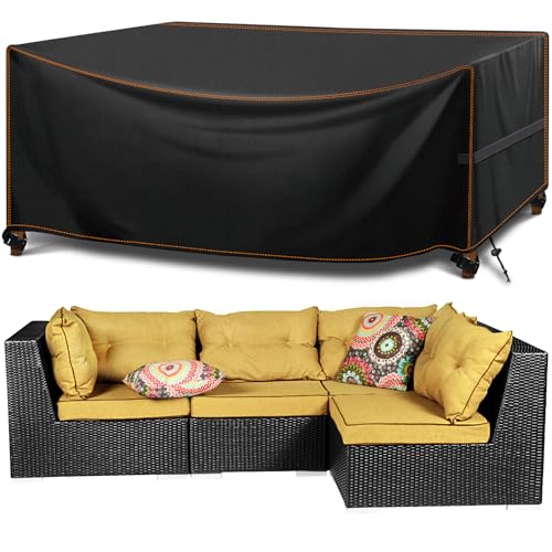 MUPAS Gartenmöbel Abdeckung Wasserdicht Winddicht Schwerlast 420D Oxford Gewebe Verbessertes Abdeckplane Gartenmöbel für Outdoor-Sofa Gartentische, Stühle und Möbelsets 242 x162 x100cm von MUPAS