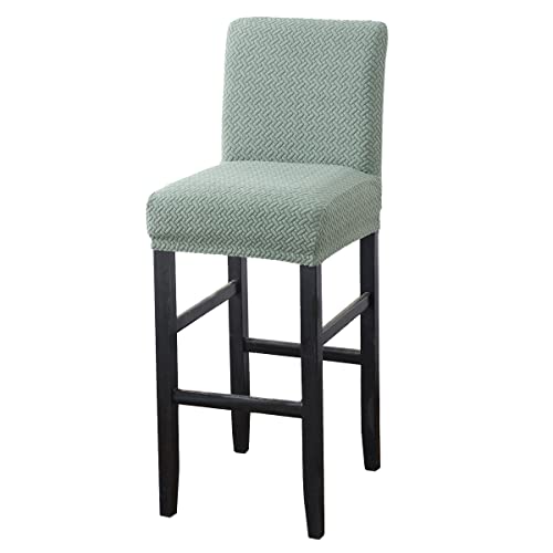 MUPOO Bar Stuhlhussen,1 Stück Stretch Jacquard Abnehmbarer Waschbarer Stuhl Schonbezug,Dining Chair Barhocker Zähler Schonbezüge Esszimmer Stuhl Schonbezug(1 Stück Grün) von MUPOO