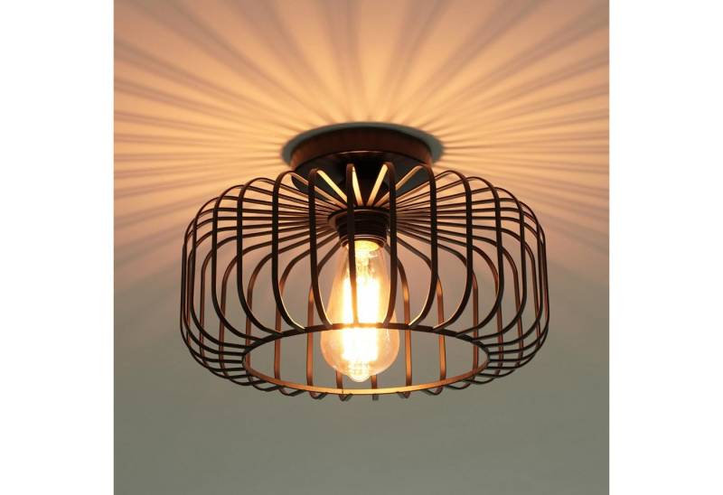 MUPOO Deckenleuchte Deckenleuchte,Moderne Deckenleuchten E27 Runde Deckenlampe, LED fest integriert, aus Metall in Schwarz von MUPOO