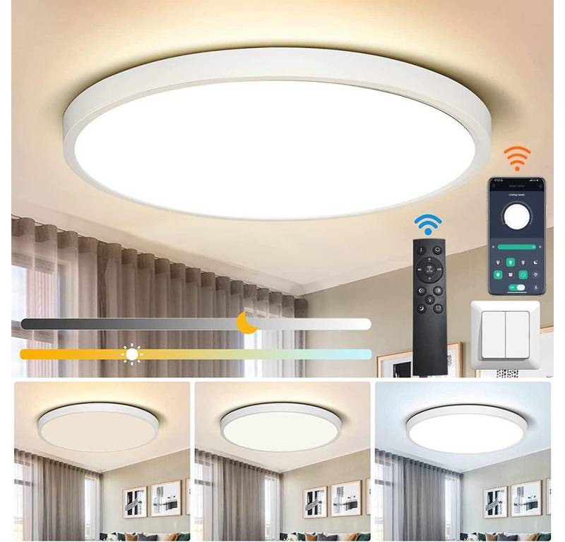 MUPOO Deckenleuchte LED Deckenleuchte Dimmbar mit Fernbedienung,Deckenlampen Wohnzimmer, Modern,28W/38W,mit App-Steuerung MUPOO Deckenleuchte LED Deckenleuchte Dimmbar mit Fernbedienung,Deckenlampen Wohnzimmer, Modern,28W/38W,mit App-Steuerung von MUPOO