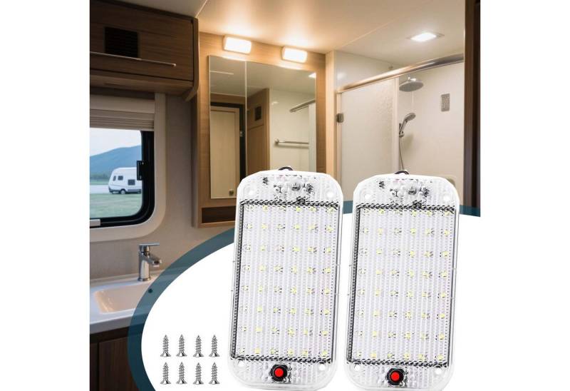 MUPOO Deckenleuchten Wohnmobil Innenbeleuchtung 48 LEDs Dimmbar mit Ein/Aus Schalter, Weiß, LED fest integriert, Wohnmobil Boot Deckenleuchte Panel Lampe MUPOO Deckenleuchten Wohnmobil Innenbeleuchtung 48 LEDs Dimmbar mit Ein/Aus Schalter, Weiß, LED fest integriert, Wohnmobil Boot Deckenleuchte Panel Lampe von MUPOO