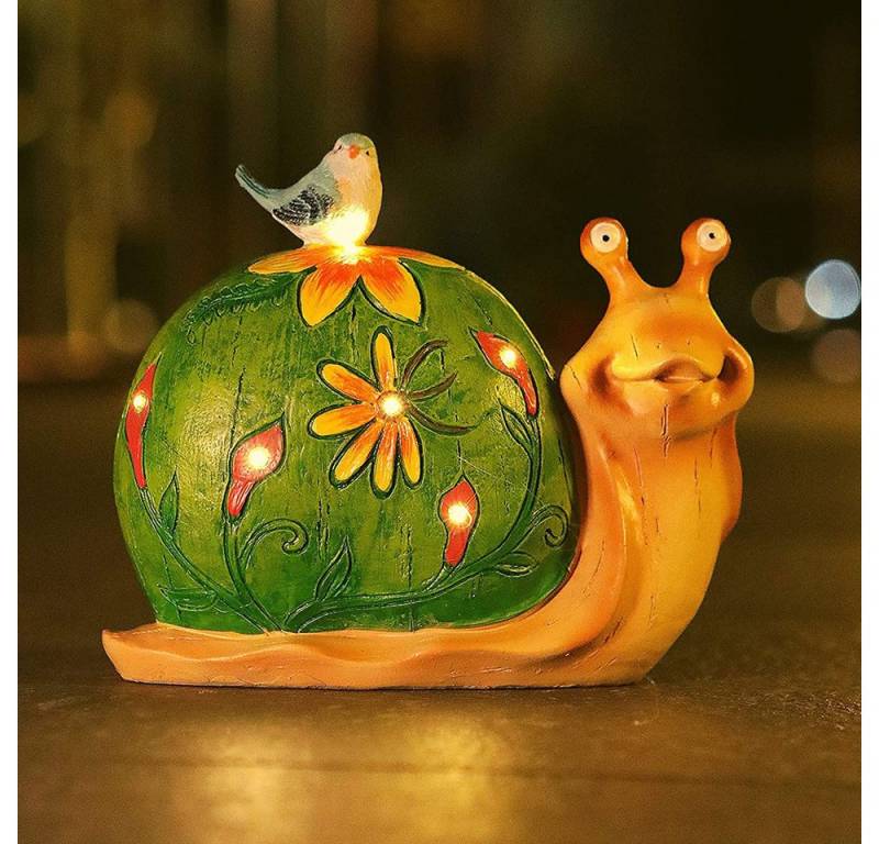 MUPOO Gartenfigur LED Dekofigur Solar Garten Statue LED Deko, Beleuchtung Gartenleuchte, Terrasse Leuchte Lampe Figur Tier von MUPOO