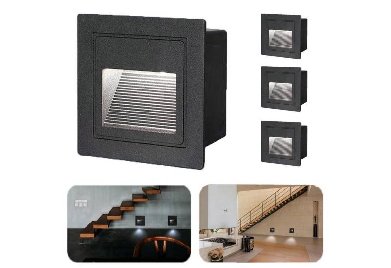 MUPOO Gartenleuchte LED Außenstufenleuchte Wasserdicht Wandbeleuchtung 3 W, Kaltes Weiß, LED fest integriert, für Treppe, Terrasse & Garten von MUPOO