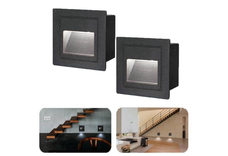 MUPOO Gartenleuchte LED Außenstufenleuchte Wasserdicht Wandbeleuchtung 3 W, Kaltes Weiß, LED fest integriert, für Treppe, Terrasse & Garten von MUPOO