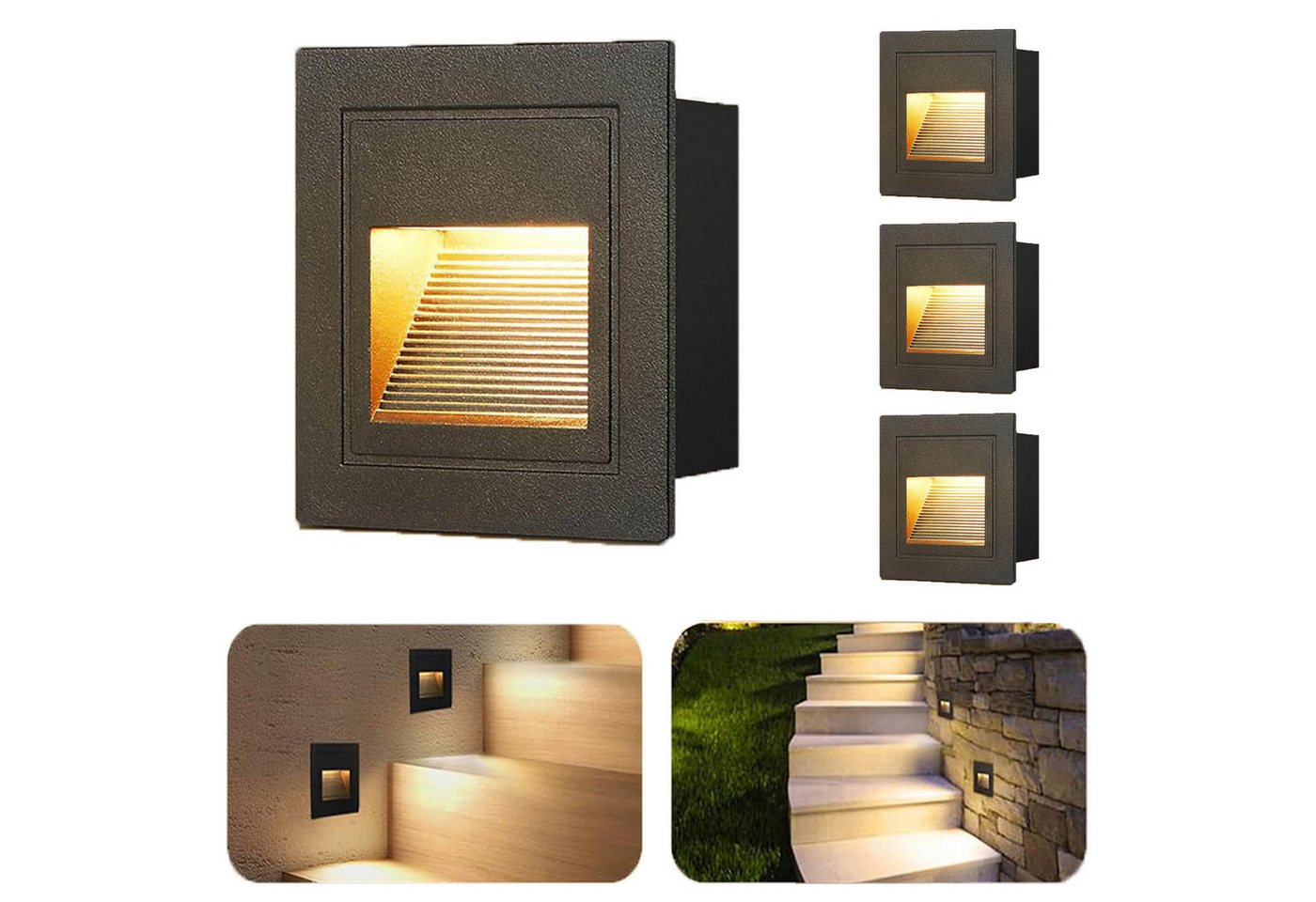 MUPOO Gartenleuchte LED Außenstufenleuchte Wasserdicht Wandbeleuchtung 3 W, Warmes Weiß, LED fest integriert, für Treppe, Terrasse & Garten MUPOO Gartenleuchte LED Außenstufenleuchte Wasserdicht Wandbeleuchtung 3 W, Warmes Weiß, LED fest integriert, für Treppe, Terrasse & Garten von MUPOO