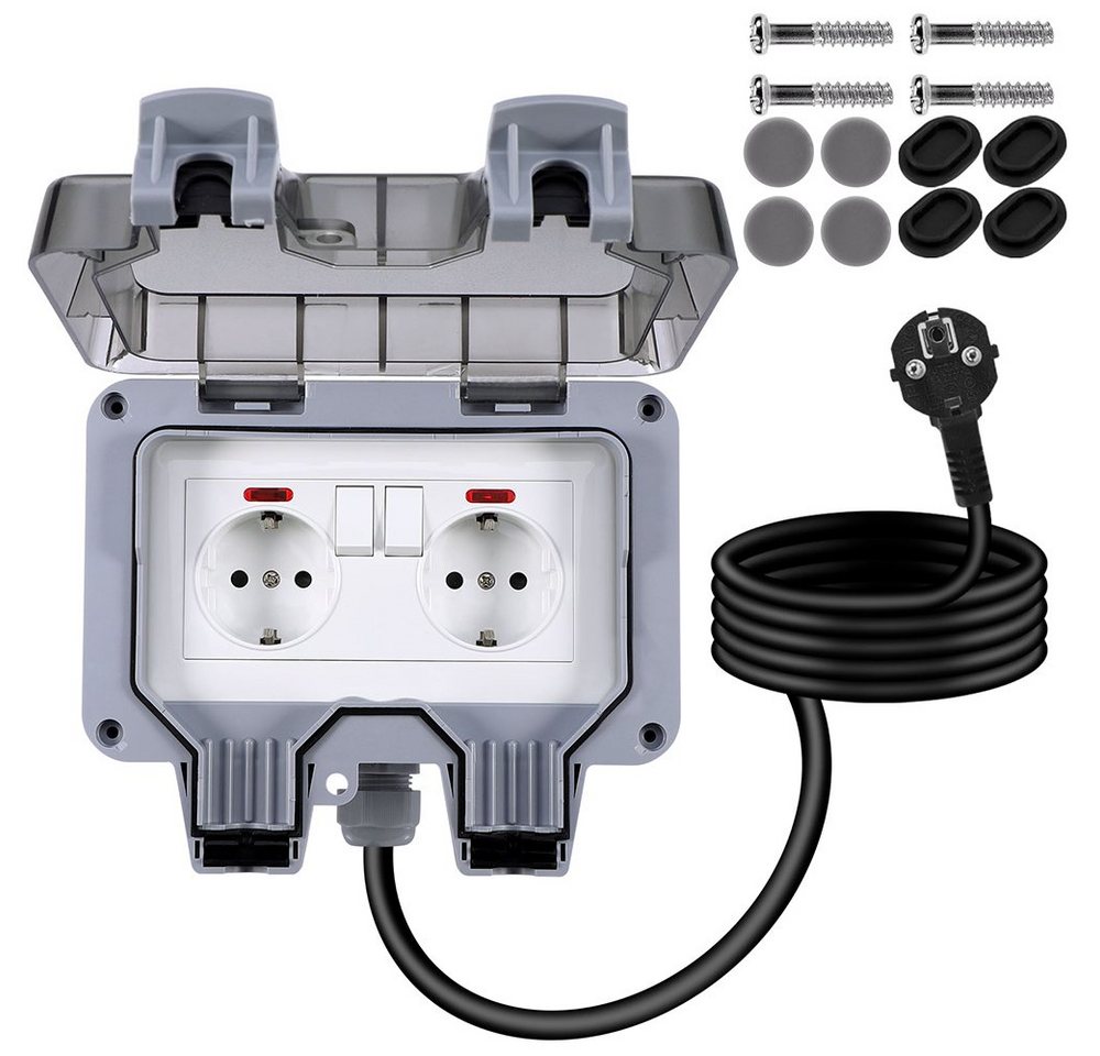 MUPOO Gartensteckdose Außensteckdose Steckdose Garten IP66 Wasserdicht Mit 3/6/10M Kabel MUPOO Gartensteckdose Außensteckdose Steckdose Garten IP66 Wasserdicht Mit 3/6/10M Kabel von MUPOO