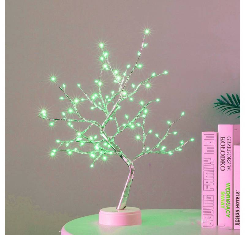 MUPOO LED Baum Künstlicher LED Bonsai Tischleuchte Dekolicht, USB-/Batterie-betrieben, 108 LEDs Kupferdrahtbaum, LED fest integriert, mit Touch-Schalter von MUPOO