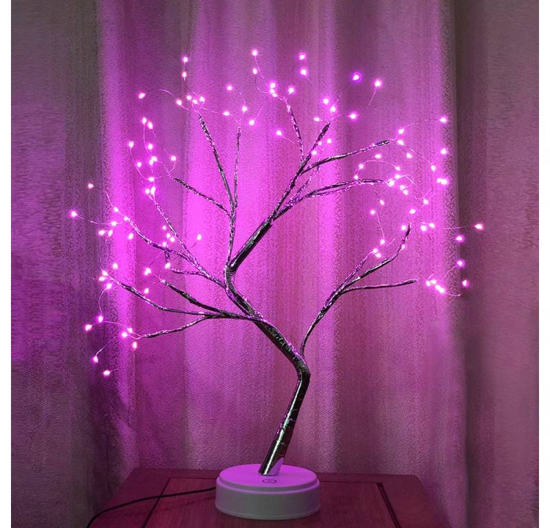 MUPOO LED Baum Künstlicher LED Bonsai Tischleuchte Dekolicht, USB-/Batterie-betrieben, 108 LEDs Kupferdrahtbaum, LED fest integriert, mit Touch-Schalter von MUPOO