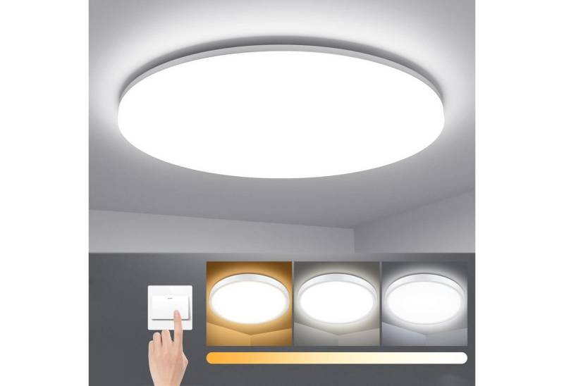 MUPOO LED Deckenleuchte LED Panel 30W/40W LED Wandleuchte 3 Farbtemperatur LED Deckenlampen, 40W, 37.5CM, LED fest integriert, LED Nachtlicht Ø30cm/Ø37.5cm von MUPOO