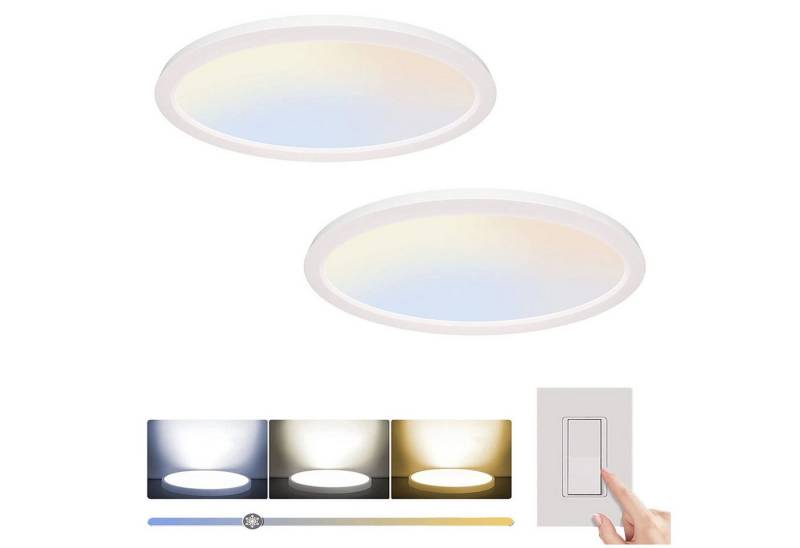 MUPOO LED Deckenleuchte LED Panel innen Pendelleuchte IP44, 28-48W, LED Wandleuchte Schwarz/Weiß, 3 Größen, 3 Farbtemperaturen, LED fest integriert, Deckenleuchte schlankes Design,Energiesparend&Einfach Zu Bedienen von MUPOO