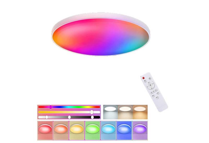 MUPOO LED Deckenleuchte Smart LED Deckenlampe Dimmbare 24W/30W/40W RGB mit Fernbedienung, Fernbedienung, Speicherfunktion, LED Panel LED Deckenleuchten, LED Pendelleuchte Deckenlampe von MUPOO