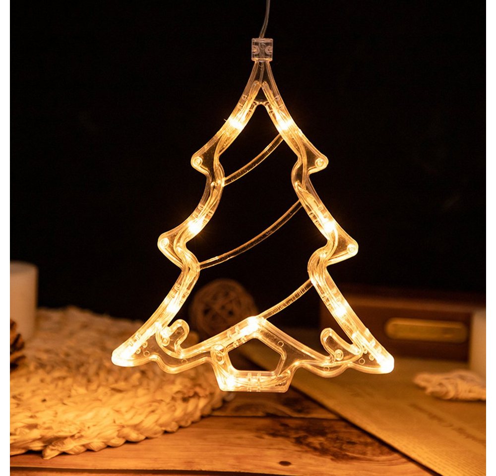 MUPOO LED Dekofigur LED Lichtervorhang Batterie mit Saugnäpfe, LED-Lichterkette Weihnachten, Lichterkette LED Lichternetz,Weihnachten Deko,Party,Hochzeit von MUPOO