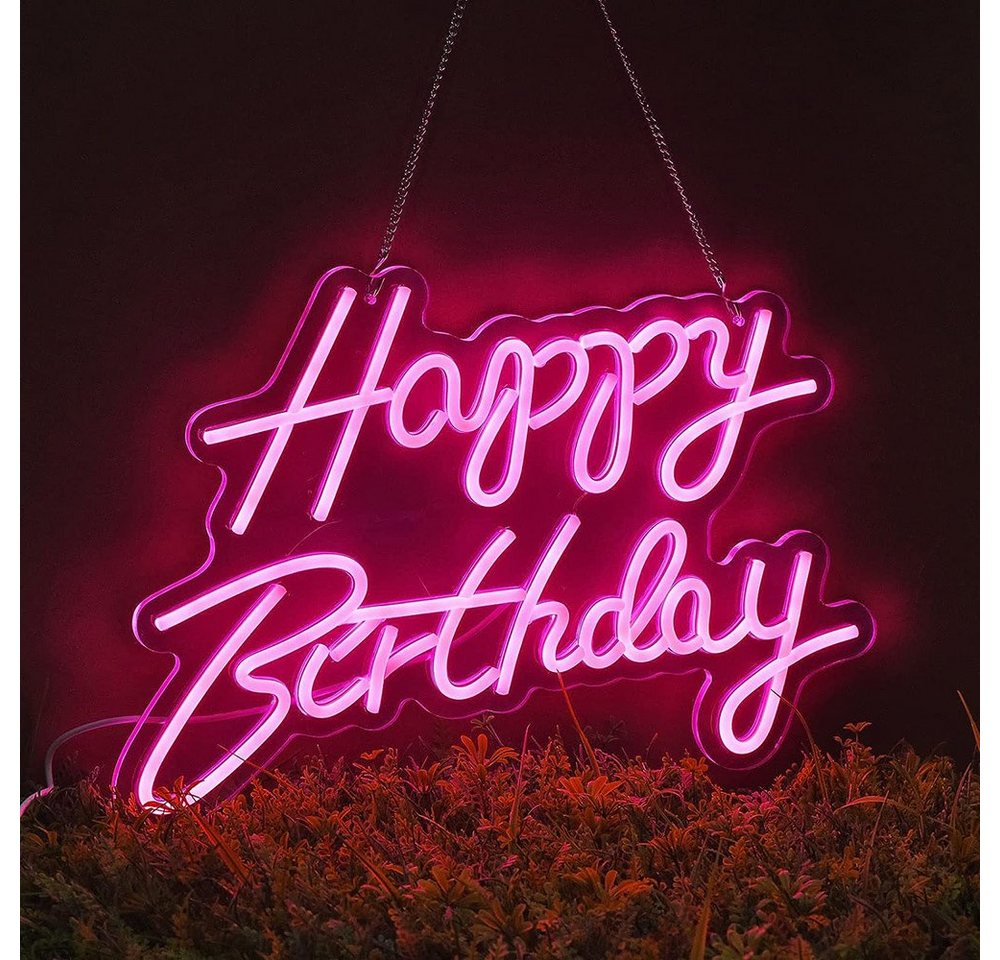 MUPOO LED Dekolicht LED Dekolicht Happy Birthday Neonschild,Licht für Schlafzimmer, LED Neonlicht von MUPOO