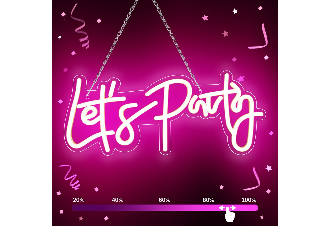 MUPOO LED Dekolicht LED Dekolicht Let's Party Neonschild,LED Stripe,Licht für Schlafzimmer, LED Neonlicht für Wanddekoration,Geburtstagsfeier,Party Dekoration MUPOO LED Dekolicht LED Dekolicht Let's Party Neonschild,LED Stripe,Licht für Schlafzimmer, LED Neonlicht für Wanddekoration,Geburtstagsfeier,Party Dekoration von MUPOO