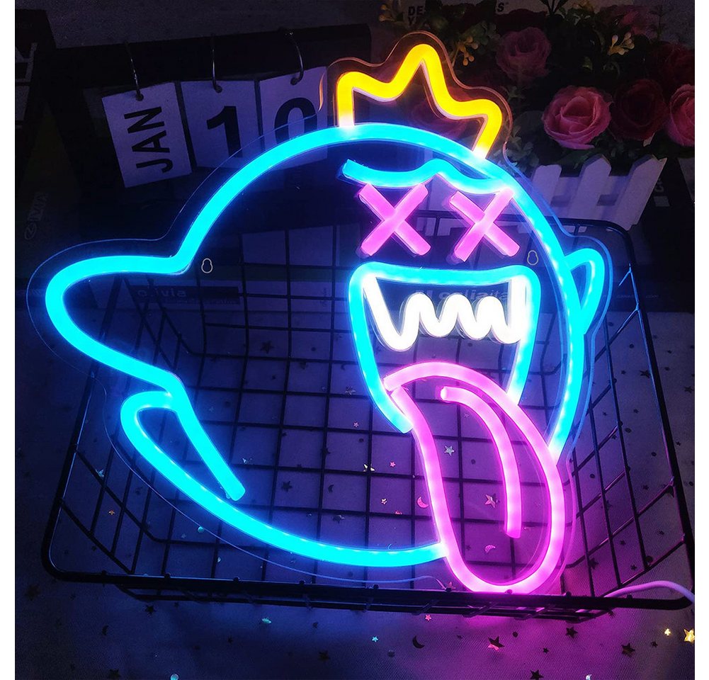 MUPOO LED Dekolicht LED Neonlicht Geist,LED Gaming Neon Lampe USB, LED Dekolicht,LED Neon Schild,Halloween Deko MUPOO LED Dekolicht LED Neonlicht Geist,LED Gaming Neon Lampe USB, LED Dekolicht,LED Neon Schild,Halloween Deko von MUPOO