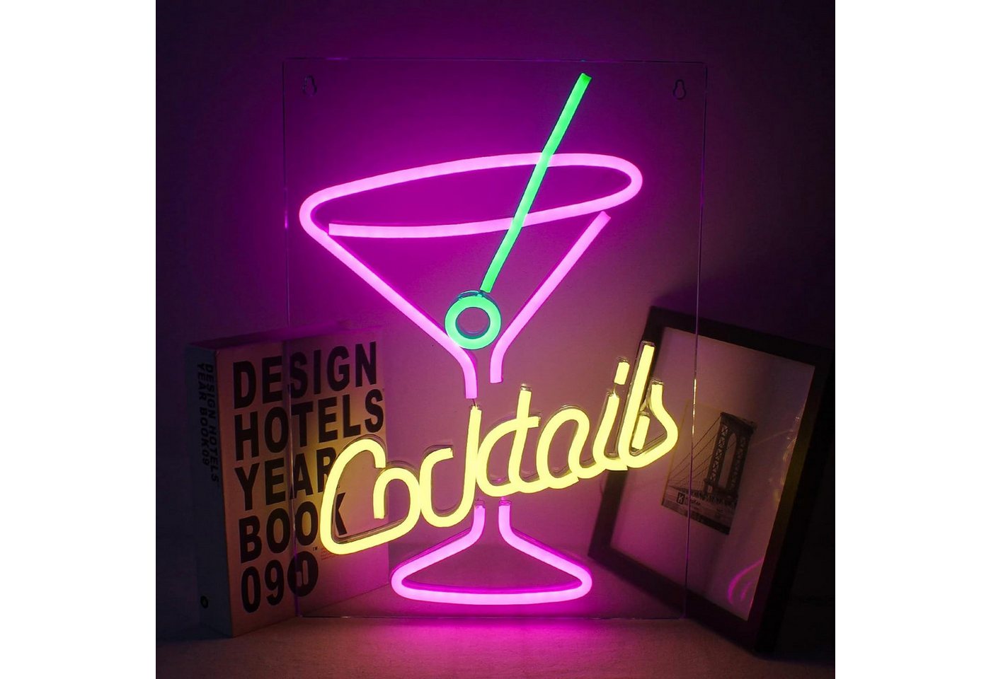 MUPOO LED Dekolicht LED Neonschild Cocktail Neon Sign, 200cm Kabel mit Schalter, USB-Stromversorgung Nachtlicht MUPOO LED Dekolicht LED Neonschild Cocktail Neon Sign, 200cm Kabel mit Schalter, USB-Stromversorgung Nachtlicht von MUPOO