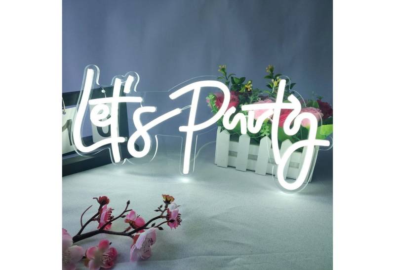 MUPOO LED Dekolicht Neon Schild Let's Party,Neon Sign Wand Deko Schlafzimmer,Neon Light von MUPOO