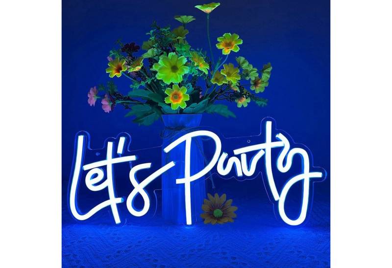 MUPOO LED Dekolicht Neon Schild Let's Party,Neon Sign Wand Deko Schlafzimmer,Neon Light von MUPOO