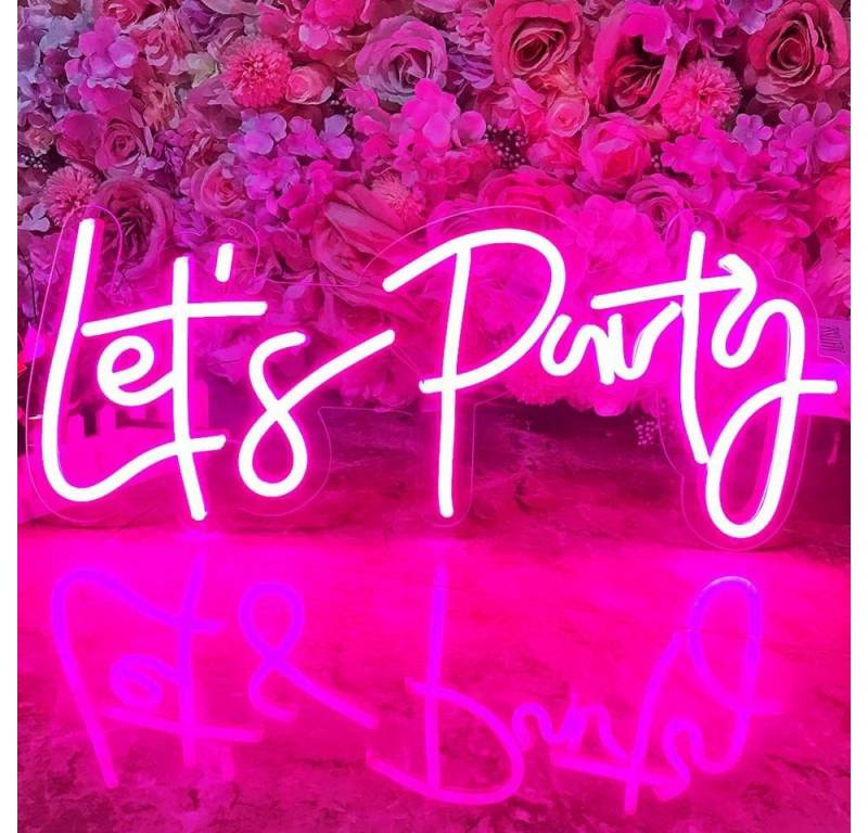 MUPOO LED Dekolicht Neon Schild Let's Party,Neon Sign Wand Deko Schlafzimmer,Neon Light von MUPOO