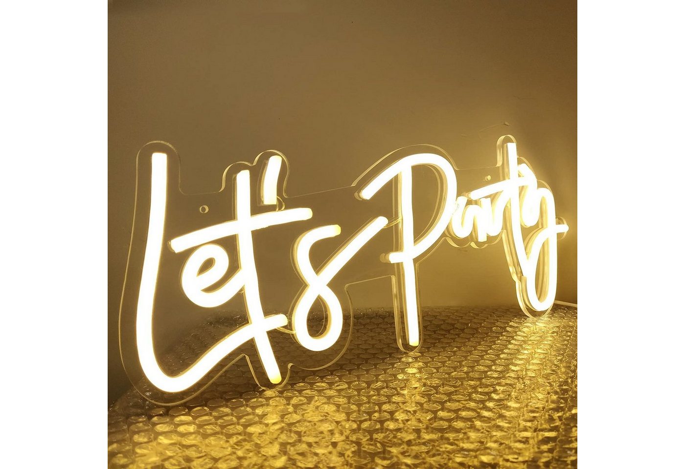 MUPOO LED Dekolicht Neon Schild Let's Party,Neon Sign Wand Deko Schlafzimmer,Neon Light MUPOO LED Dekolicht Neon Schild Let's Party,Neon Sign Wand Deko Schlafzimmer,Neon Light von MUPOO