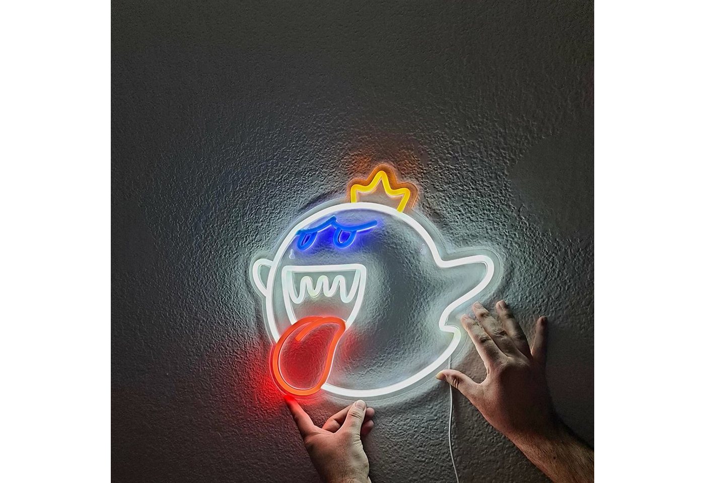 MUPOO LED Dekoobjekt Halloween Deko, King Boo Neon Sign, Gaming Neon Schild, für Gaming Zone Man Cave Geburtstagsfeier Weihnachtsgeschenk von MUPOO