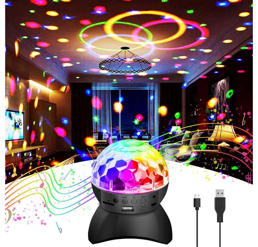 MUPOO LED Discolicht LED Discokugel DJ Licht,Bluetooth RGB Discolicht Partylicht USB, Wiederaufladbare, Mini Discokugel Nachtlicht für Kinder Parties, KTV von MUPOO