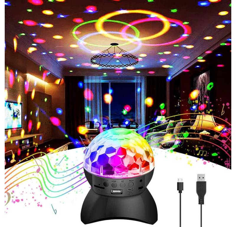 MUPOO LED Discolicht LED Discokugel DJ Licht,Bluetooth RGB Discolicht Partylicht USB, Wiederaufladbare, Mini Discokugel Nachtlicht für Kinder Parties, KTV von MUPOO