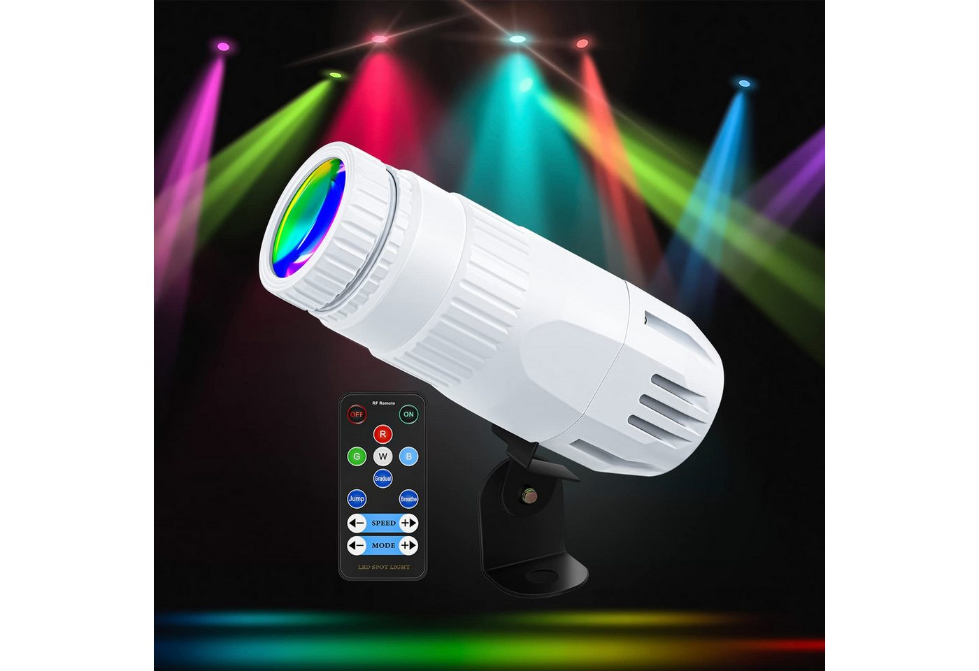 MUPOO LED Discolicht LED Pinspot Licht mit Fernbedienung, 4-in-1 LED Beam Spot Lichter, 15W RGBW LED Beam Bühnenlicht,für DJ Disco Party Bar Club MUPOO LED Discolicht LED Pinspot Licht mit Fernbedienung, 4-in-1 LED Beam Spot Lichter, 15W RGBW LED Beam Bühnenlicht,für DJ Disco Party Bar Club von MUPOO