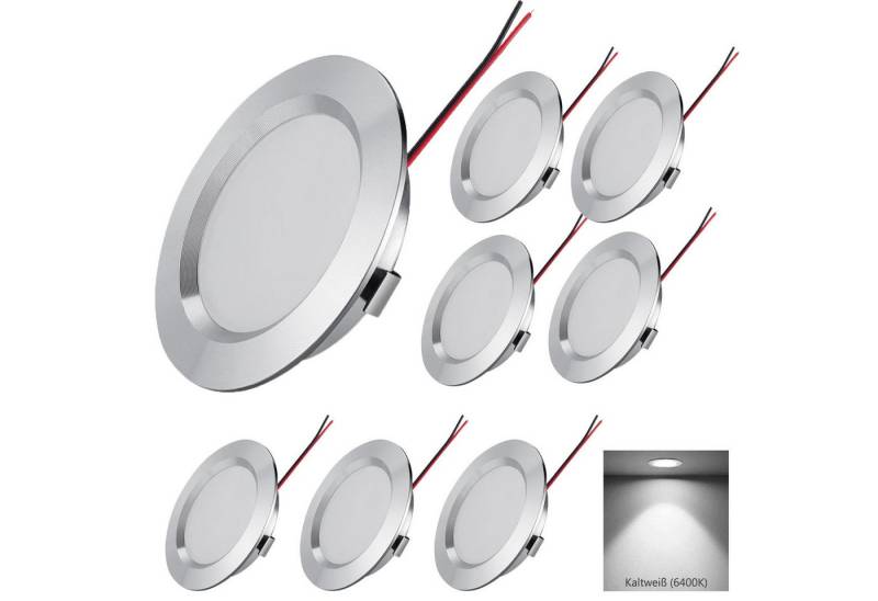 MUPOO LED Einbaustrahler Deckenstrahler LED Spot Flach 12V,3W Wohnmobil Panelleuchte, Kaltweiß, LED fest integriert, Auto Innenleuchten Deckenlampen Wohnwagen von MUPOO
