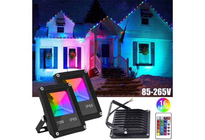 MUPOO LED Flutlichtstrahler RGB LED Flutlicht 10W,4 Modi Außenstrahler mit Fernbedienung, 900 LM, LED fest integriert MUPOO LED Flutlichtstrahler RGB LED Flutlicht 10W,4 Modi Außenstrahler mit Fernbedienung, 900 LM, LED fest integriert von MUPOO