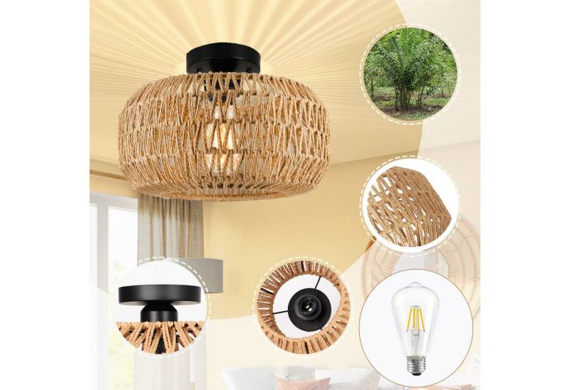 MUPOO LED Kronleuchter LED Rattan Deckenlampe aus Rattan/Metall Boho Pendelleuchte, mit E27 Leuchtmittel, LED fest integriert MUPOO LED Kronleuchter LED Rattan Deckenlampe aus Rattan/Metall Boho Pendelleuchte, mit E27 Leuchtmittel, LED fest integriert von MUPOO