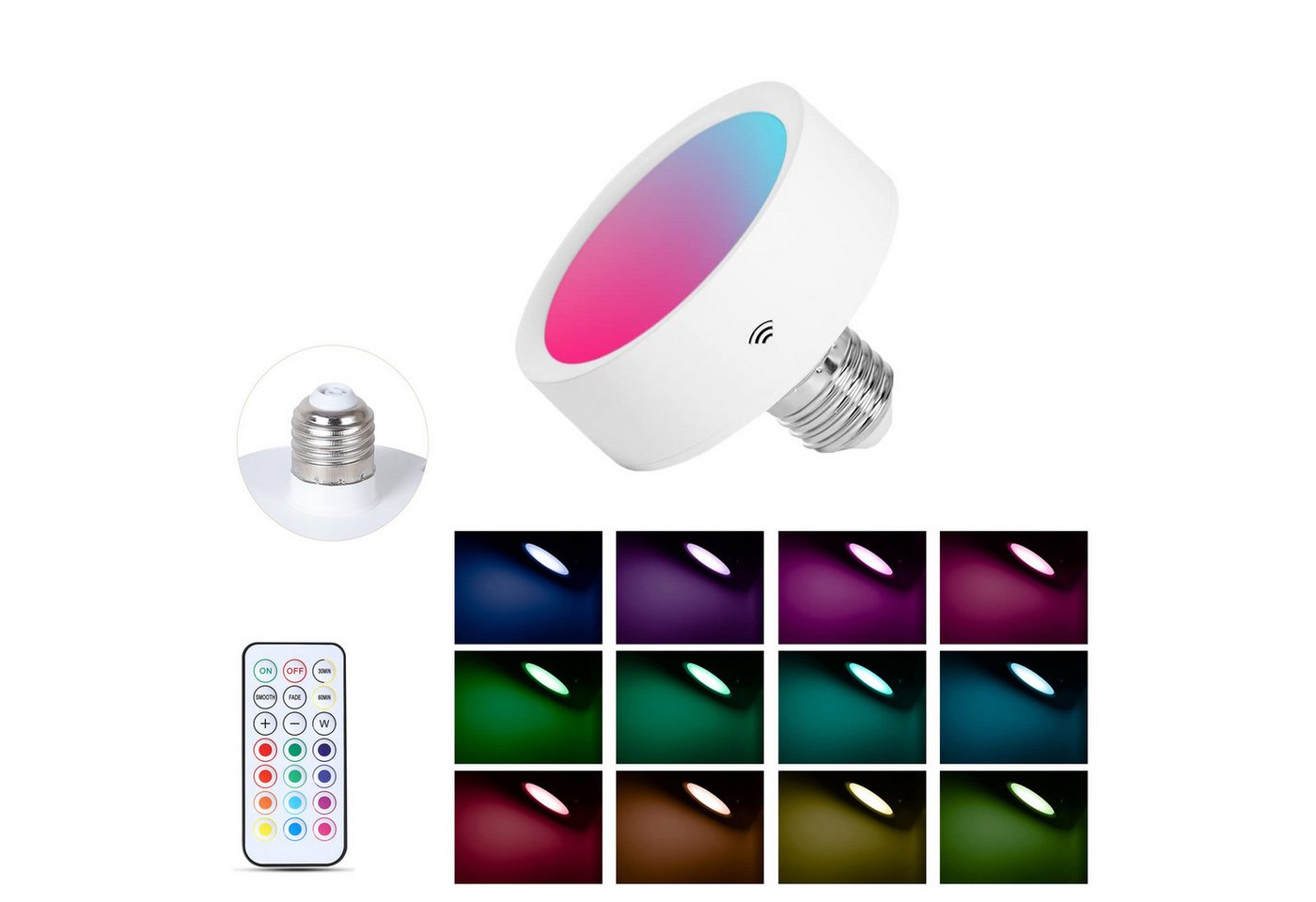 MUPOO LED-Leuchtmittel 2er/3er LED Spot Glühbirnen Batterie, LED Nachttischlampe, Fernbedienung, Dimmbare&Timing, RGB/Warmweiß Kabellose für E27 MUPOO LED-Leuchtmittel 2er/3er LED Spot Glühbirnen Batterie, LED Nachttischlampe, Fernbedienung, Dimmbare&Timing, RGB/Warmweiß Kabellose für E27 von MUPOO