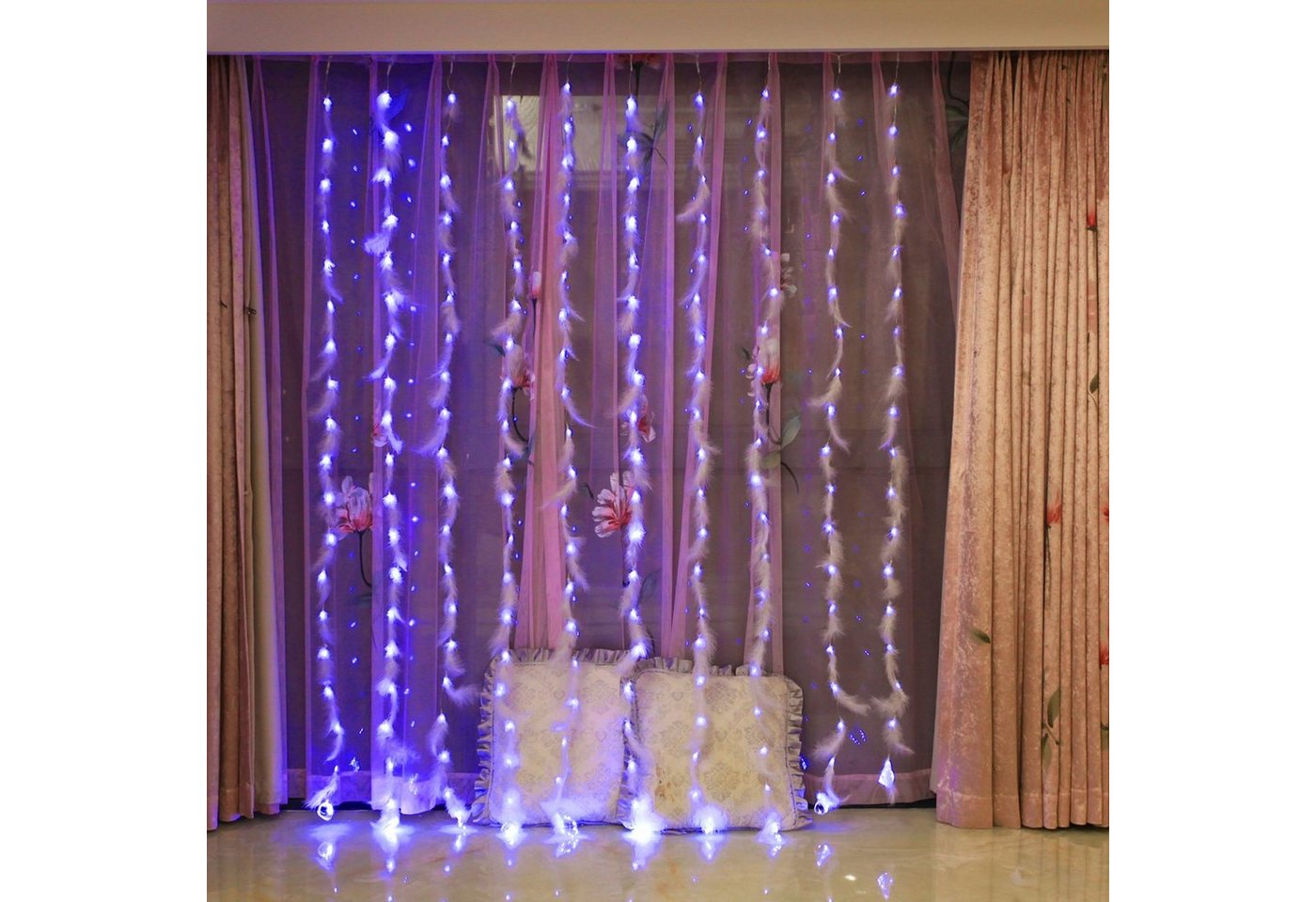 MUPOO LED-Lichterkette LED Nachtlicht Deko,3x2M, 200 LED/3x3M , 300 LED,8 Modi, Timer, USB,Lichtervorhang Beleuchtung, Warmweiß,Weiß MUPOO LED-Lichterkette LED Nachtlicht Deko,3x2M, 200 LED/3x3M , 300 LED,8 Modi, Timer, USB,Lichtervorhang Beleuchtung, Warmweiß,Weiß von MUPOO