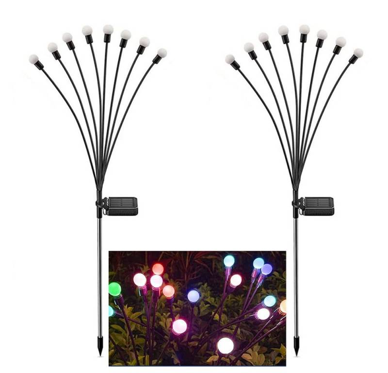MUPOO LED-Lichterkette Solar-Gartenleuchten Kugeln 6/8/10 Glühbirnen,LED-Lichterkette,2er Set, Solar-Schwenkleuchte für Yard Patio Pathway Dekoration von MUPOO