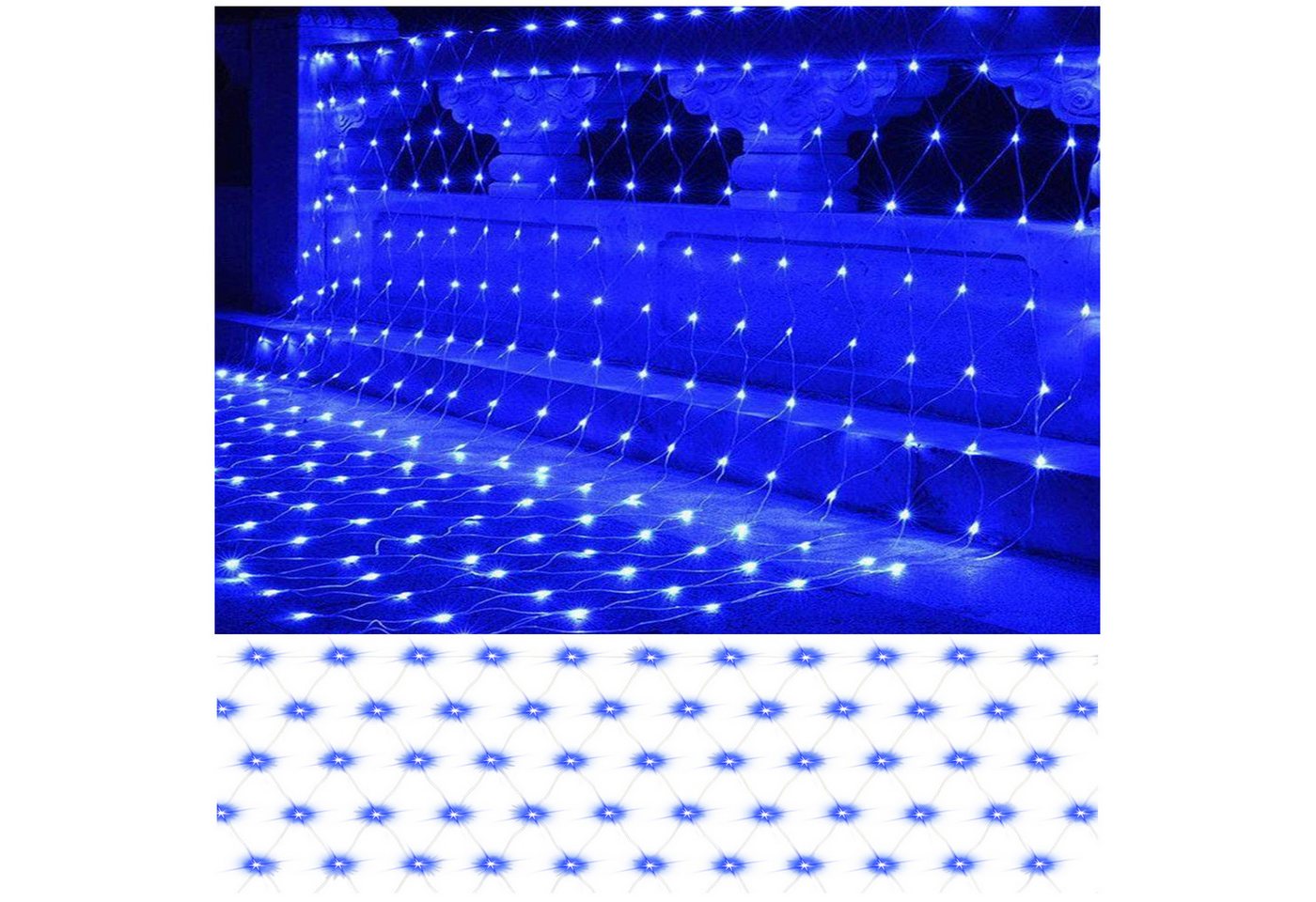 MUPOO LED-Lichternetz 8 Modi LED-Lichtnetz,LED-Lichterkette,LED Dekolicht LED-Lichtervorhang, 120/144/200/320/672LED mit Memory IP44 Wasser von MUPOO