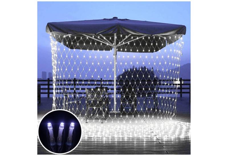MUPOO LED-Lichternetz LED Lichternetz,Lichterkette Netz mit 8 Modi Fernbedienung Timer, Deko Lichtketten Lichtervorhang mit Stecker für Zimmer Weihnachten von MUPOO