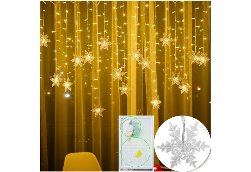 MUPOO LED-Lichtervorhang LED lichterkette lichtervorhang Innen außen, Nau Weihnachtsbeleuchtung, 8 Modi LED lichterketten vorhang von MUPOO