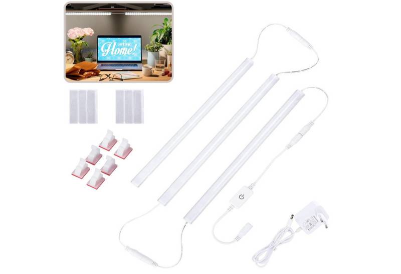 MUPOO LED Lichtleiste Unterschrankleuchten,LED Nachtlicht Dimmbar Lichtleiste mit Stecker, Kaltweiß,3 Stück, LED fest integriert, Ultradünne für Wohnzimmer, Küchen, Schränke von MUPOO