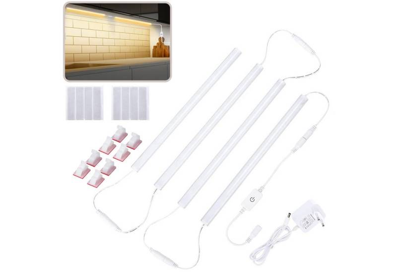 MUPOO LED Lichtleiste Unterschrankleuchten, LED Nachtlicht Dimmbar Lichtleiste mit Stecker, Warmweiß,4 Stück, LED fest integriert, Ultradünne für Wohnzimmer, Küchen, Schränke MUPOO LED Lichtleiste Unterschrankleuchten, LED Nachtlicht Dimmbar Lichtleiste mit Stecker, Warmweiß,4 Stück, LED fest integriert, Ultradünne für Wohnzimmer, Küchen, Schränke von MUPOO