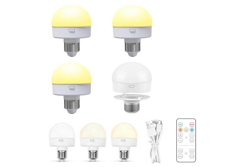MUPOO LED Nachtlicht LED Glühbirne USB Dimmbar, Schranklicht E27 Akku Aufladbar Batterie, 3 Farben, LED fest integriert, Fernbedienung mit Wiederaufladbare & Timing MUPOO LED Nachtlicht LED Glühbirne USB Dimmbar, Schranklicht E27 Akku Aufladbar Batterie, 3 Farben, LED fest integriert, Fernbedienung mit Wiederaufladbare & Timing von MUPOO