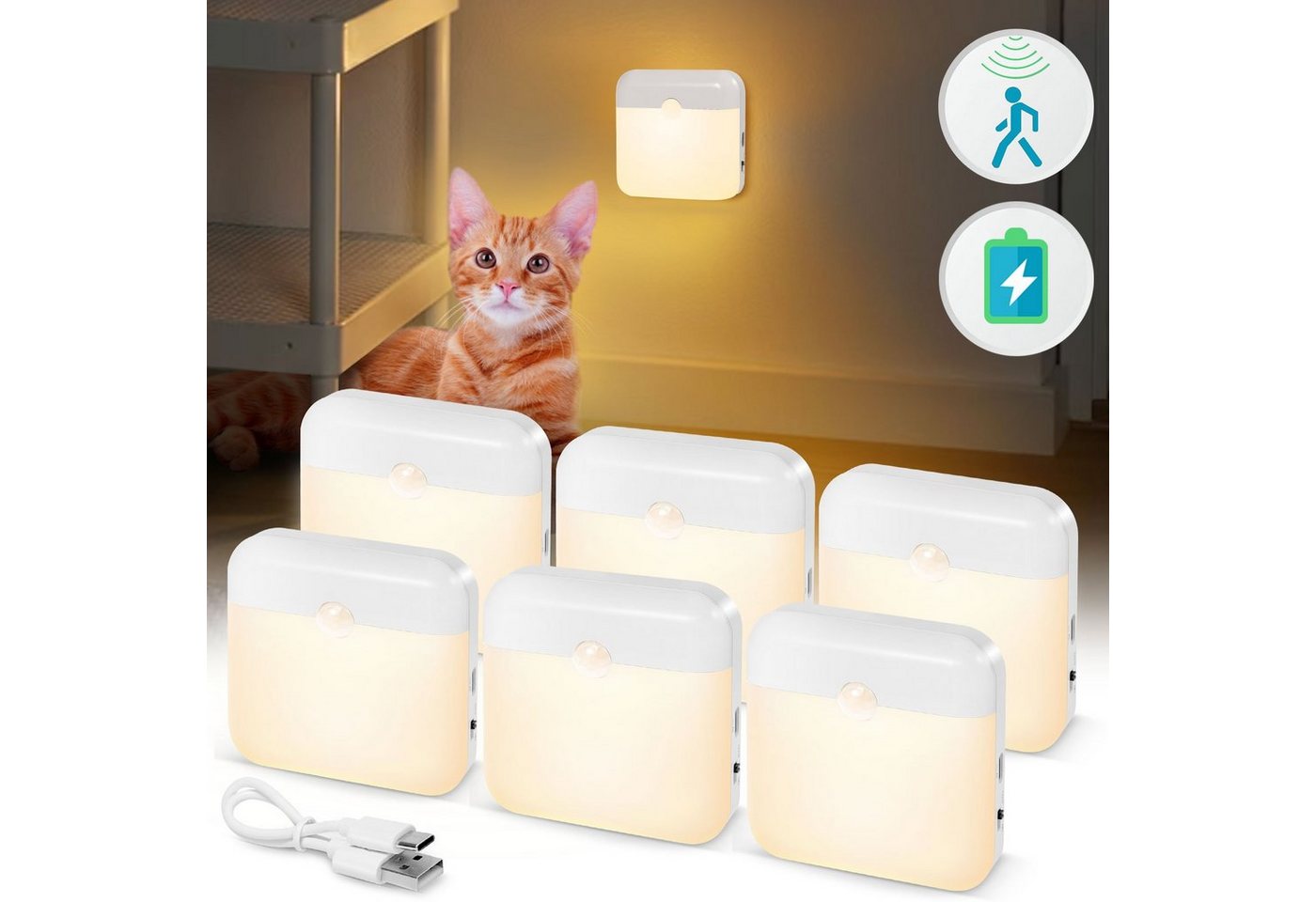 MUPOO LED Nachtlicht LED Nachtlicht mit Bewegungsmelder,LED Nachtlicht Kinder, Treppenbeleuchtung MUPOO LED Nachtlicht LED Nachtlicht mit Bewegungsmelder,LED Nachtlicht Kinder, Treppenbeleuchtung von MUPOO