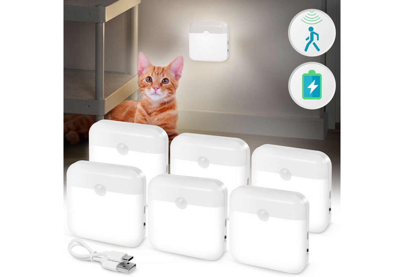 MUPOO LED Nachtlicht LED Nachtlicht mit Bewegungsmelder,LED Nachtlicht Kinder, Treppenbeleuchtung MUPOO LED Nachtlicht LED Nachtlicht mit Bewegungsmelder,LED Nachtlicht Kinder, Treppenbeleuchtung von MUPOO